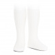 Basic rib knee high socks WHITE