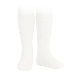 Basic rib knee high socks CREAM
