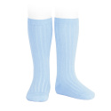 Basic rib knee high socks BABY BLUE