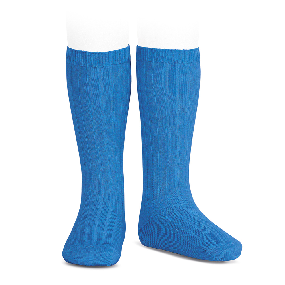 Buy Basic rib knee high socks ELECTRIC BLUE in the online store Condor ...