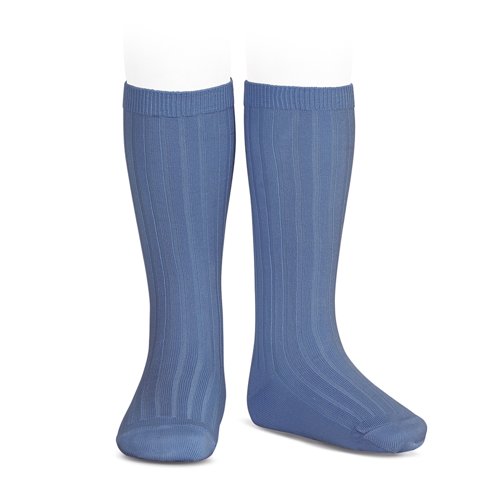 Buy Basic rib knee high socks FRENCH BLUE in the online store Condor ...