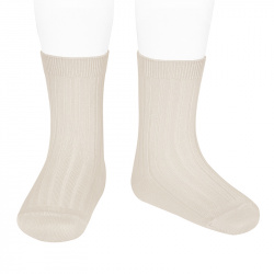 Basic rib short socks LINEN