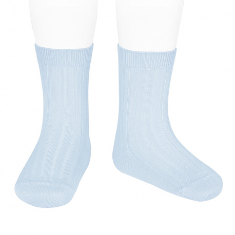 Basic rib short socks BABY BLUE