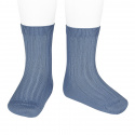 Basic rib short socks FRENCH BLUE