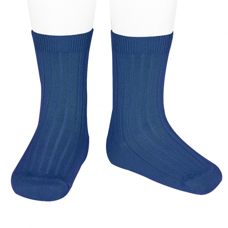 Basic rib short socks INDIGO BLUE
