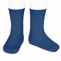 Basic rib short socks INDIGO BLUE