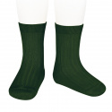 Basic rib short socks BOTTLE GREEN