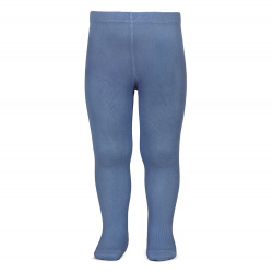 Plain stitch basic tights FRENCH BLUE