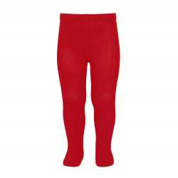 Plain stitch basic tights RED