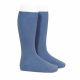 Plain stitch basic knee high socks FRENCH BLUE