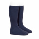 Plain stitch basic knee high socks NAVY BLUE