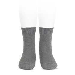 Plain stitch basic short socks LIGHT GREY