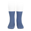 Plain stitch basic short socks FRENCH BLUE