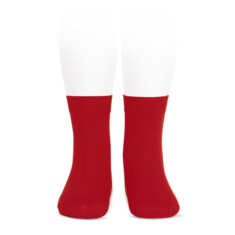 Calcetines cortos lisos rojo para niño niña Tienda Online