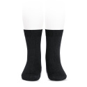 Plain stitch basic short socks BLACK