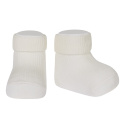 1x1 ankle socks with folded cuff BEIGE