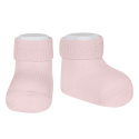 1x1 ankle socks with folded cuff PINK
