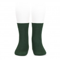 Elastic cotton short socks BOTTLE GREEN