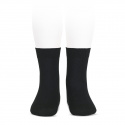 Elastic cotton short socks BLACK