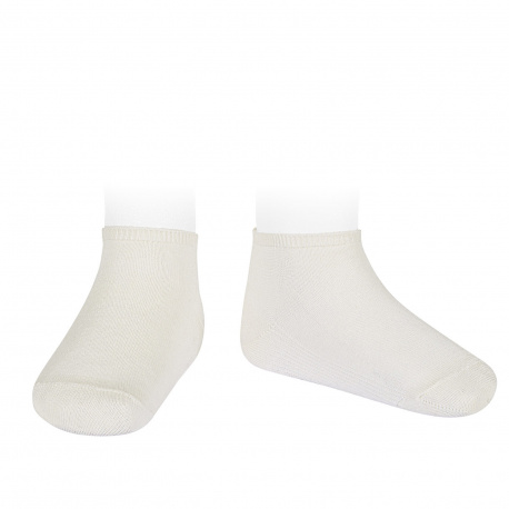 Elastic cotton trainer socks BEIGE