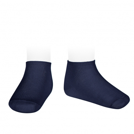 Elastic cotton trainer socks NAVY BLUE