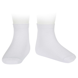Plain stitch short socks WHITE