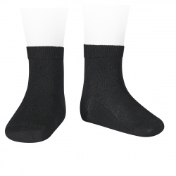 Plain stitch short socks BLACK