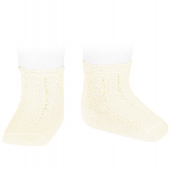 Pattern short socks BEIGE