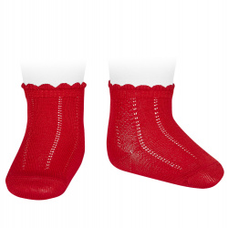 Pattern short socks RED