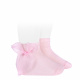 Chaussettes courtes unies noeud organza ROSE