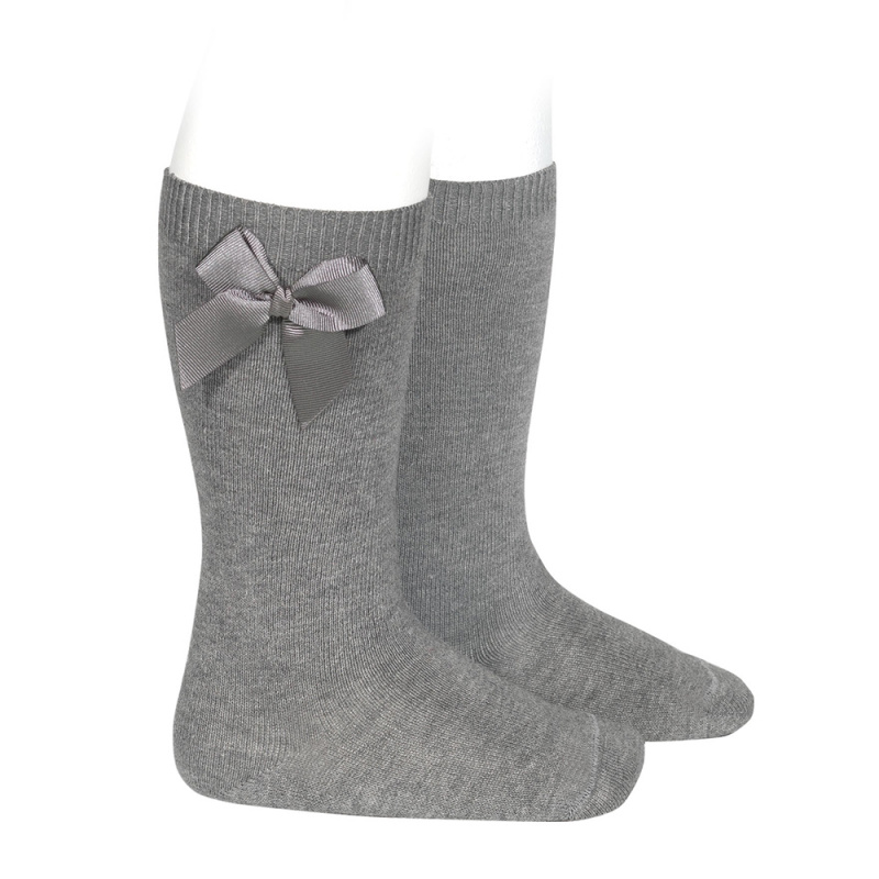 velocidad Perder la paciencia Acrobacia Calcetines con lazo para niña color gris claro | Cóndor Tienda Online