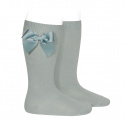 Knee-high socks with grossgrain side bow DRY GREEN
