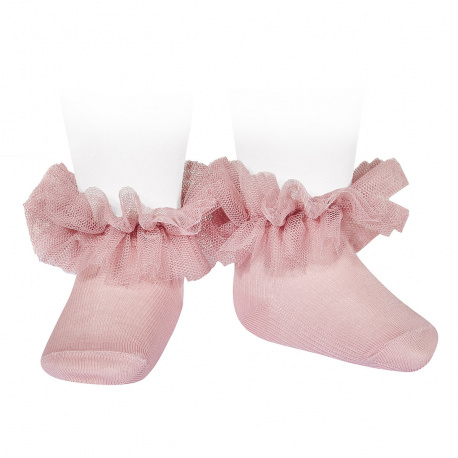 Frill tulle ankle socks PALE PINK