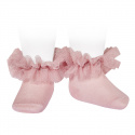 Frill tulle ankle socks PALE PINK