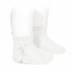 Perle short socks with pompoms WHITE