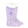 Buy Perle geometric openwork knee high sockswith bow MAUVE in the online store Condor. Made in Spain. Visit the BABY ELASTIC OPENWORK SOCKS section where you will find more colors and products that you will surely fall in love with. We invite you to take a look around our online store.