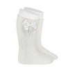 Buy Perle geometric openwork knee high sockswith bow CREAM in the online store Condor. Made in Spain. Visit the BABY ELASTIC OPENWORK SOCKS section where you will find more colors and products that you will surely fall in love with. We invite you to take a look around our online store.