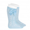 Buy Perle geometric openwork knee high sockswith bow BABY BLUE in the online store Condor. Made in Spain. Visit the BABY ELASTIC OPENWORK SOCKS section where you will find more colors and products that you will surely fall in love with. We invite you to take a look around our online store.