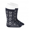 Buy Perle geometric openwork knee high socks NAVY BLUE in the online store Condor. Made in Spain. Visit the BABY ELASTIC OPENWORK SOCKS section where you will find more colors and products that you will surely fall in love with. We invite you to take a look around our online store.