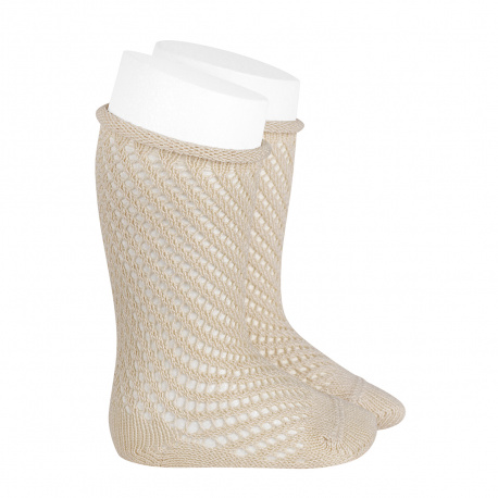 Compra Net openwork perle knee high socks w/rolled cuff LINEN en la tienda online Condor. Fabricado en España. Visita la sección BABY ELASTIC OPENWORK SOCKS donde encontrarás más colores y productos que seguro que te enamorarán. Te invitamos a darte una vuelta por nuestra tienda online.