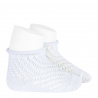 Buy Net openwork perle short socks with rolled cuff WHITE in the online store Condor. Made in Spain. Visit the BABY ELASTIC OPENWORK SOCKS section where you will find more colors and products that you will surely fall in love with. We invite you to take a look around our online store.