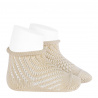 Buy Net openwork perle short socks with rolled cuff LINEN in the online store Condor. Made in Spain. Visit the BABY ELASTIC OPENWORK SOCKS section where you will find more colors and products that you will surely fall in love with. We invite you to take a look around our online store.
