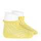 Net openwork perle short socks with rolled cuff LIMONCELLO