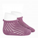 Net openwork perle short socks with rolled cuff CASSIS