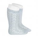 Cotton openwork knee-high socks PEARLY