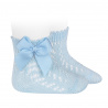 Buy Cotton openwork short socks with bow BABY BLUE in the online store Condor. Made in Spain. Visit the BABY OPENWORK SOCKS section where you will find more colors and products that you will surely fall in love with. We invite you to take a look around our online store.