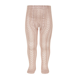 Perle openwork tights OLD ROSE