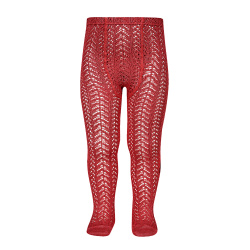 Perle openwork tights RED