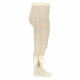 Openwork perle tights with side grossgrain bow BUTTER