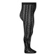 Openwork perle tights with side grossgrain bow BLACK